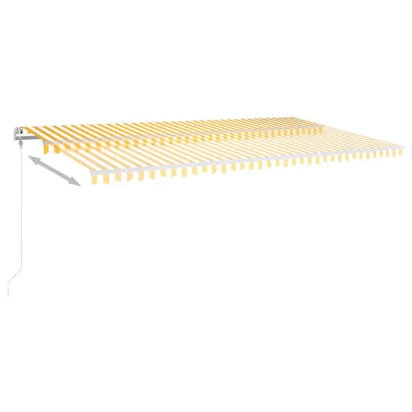 Copertină Retractabilă Manuală 6x3m - Galben/Alb