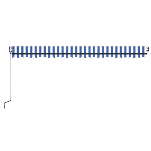 Copertină Retractabilă Automată 5x3.5m - Albastru/Alb | Livrare Gratuită