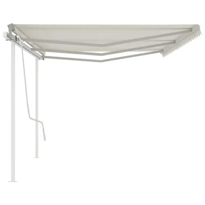 Copertină Retractabilă Manuală 6x3 m - Crem - Livrare Gratuită