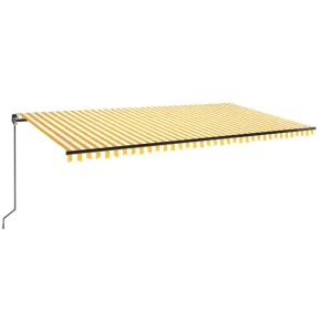 Copertină Retractabilă Manual 600x350 cm - Galben/Alb 2