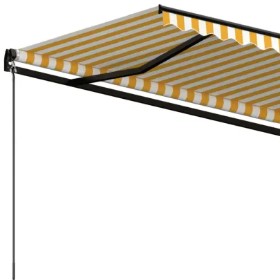 Copertină Retractabilă Manual 600x350 cm - Galben/Alb