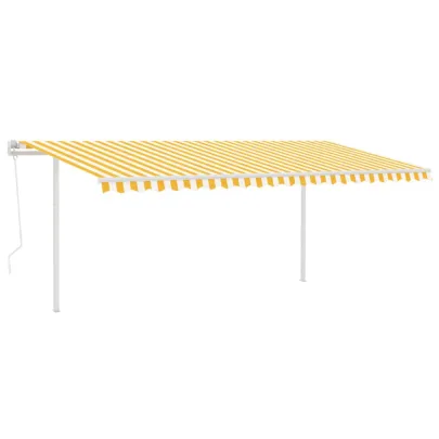 Copertină Automată Retractabilă Exterior - 5x3 m - Galben/Alb