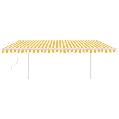 Copertină Automată Retractabilă Exterior - 5x3 m - Galben/Alb