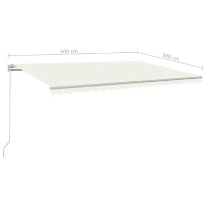 Copertină Retractabilă Automată cu Telecomandă - 5x3 m - Crem