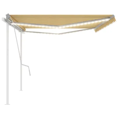 Copertină Retractabilă Manual cu LED - 5x3 m | Livrare Gratuită