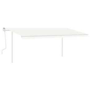 Copertină retractabilă manual cu LED - 5x3 m - Crem 2