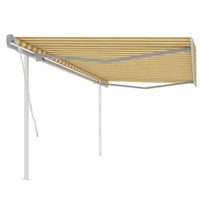 Copertină Retractabilă Manual 5x3m - Galben/Alb