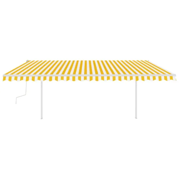 Copertină Retractabilă Manual 5x3m - Galben/Alb