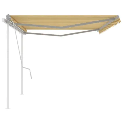 Copertină Retractabilă Manual 5x3m - Galben/Alb