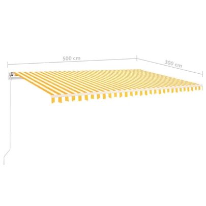 Copertină Retractabilă Manual 5x3m - Galben/Alb