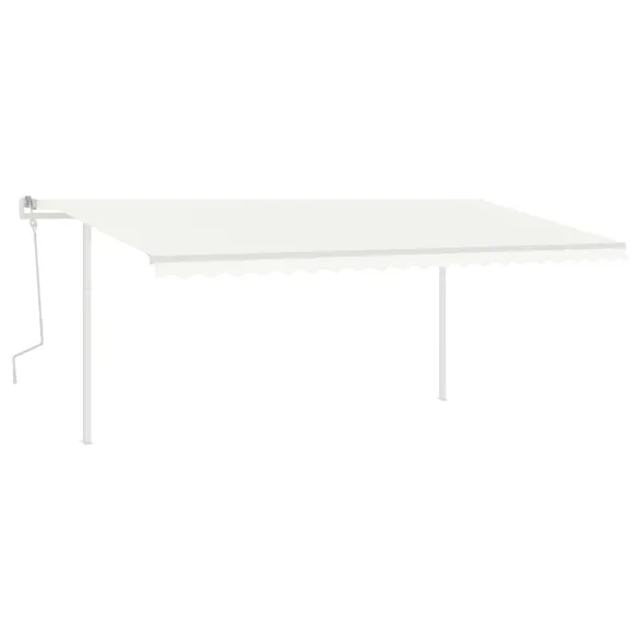 Copertină retractabilă manual cu stâlpi - 5x3 m - Livrare gratuită