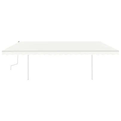 Copertină retractabilă manual cu stâlpi - 5x3 m - Livrare gratuită