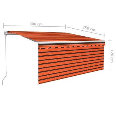Copertină Retractabilă Manuală cu Stor - 3x2,5m