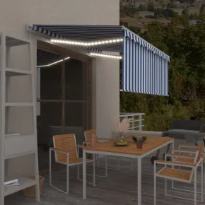 Copertină retractabilă manuală cu LED și stor | 3x2,5 m