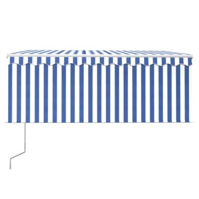 Copertină automată cu stor - 3x2,5 m - Albastru & Alb