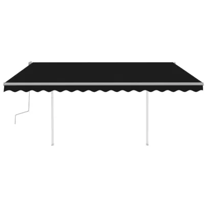 Copertină retractabilă manual cu LED - Antracit 4,5x3 m