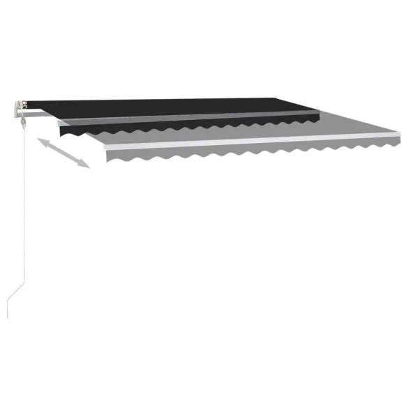 Copertină retractabilă manual cu LED - Antracit 4,5x3 m