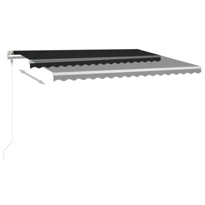 Copertină retractabilă manual cu LED - Antracit 4,5x3 m