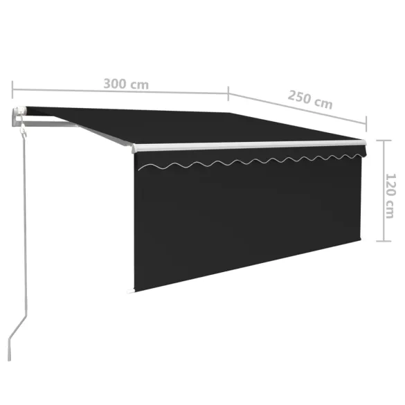 Copertină Automată Retractabilă cu Stor - Antracit 3x2,5m