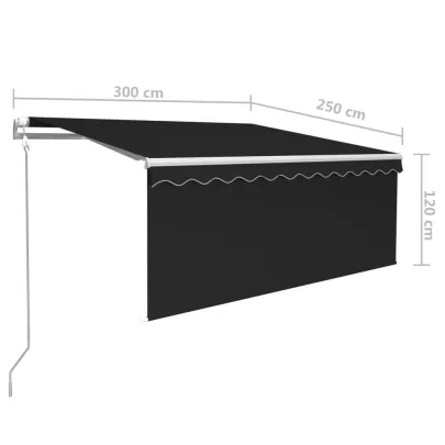 Copertină Automată Retractabilă cu Stor - Antracit 3x2,5m