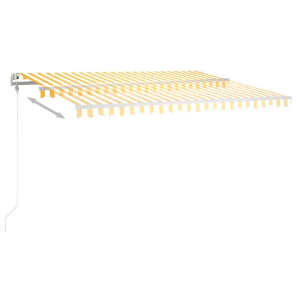 Copertină retractabilă manual cu LED - 4,5x3 m - Livrare gratuită
