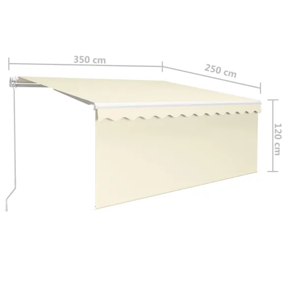 Copertină Retractabilă Manuală cu Stor - Crem 3,5x2,5 m