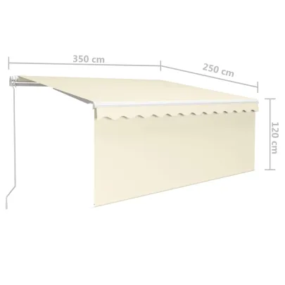 Copertină Retractabilă Manuală cu Stor - Crem 3,5x2,5 m