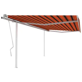 Copertină Retractabilă Manual 4,5x3m - Portocaliu/Maro