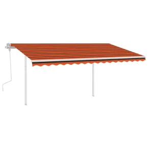 Copertină Retractabilă Manual 4,5x3m - Portocaliu/Maro 2