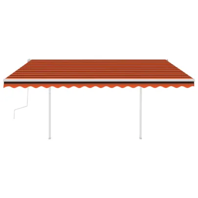 Copertină Retractabilă Manual 4,5x3m - Portocaliu/Maro