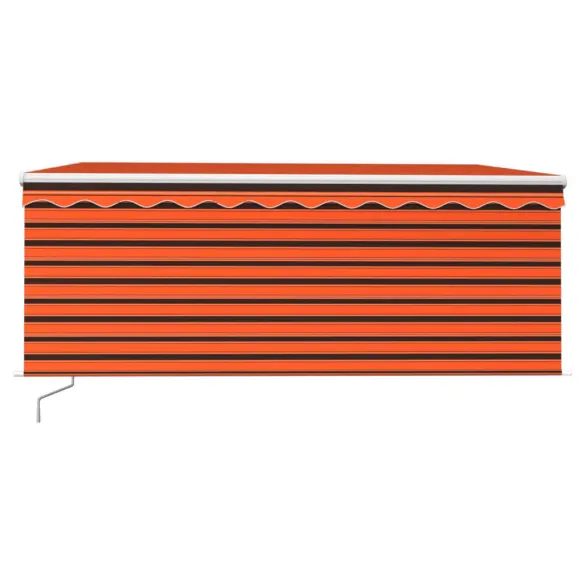 Copertină retractabilă manual stor portocaliu-maro 3,5x2,5 m