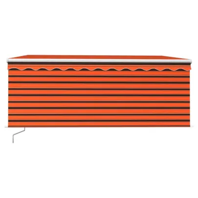 Copertină retractabilă manual stor portocaliu-maro 3,5x2,5 m