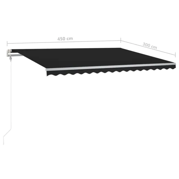Copertină Retractabilă Manual - Antracit 4,5x3 m - Livrare Gratuită