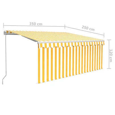 Copertină retractabilă manual cu LED și stor 3,5x2,5m