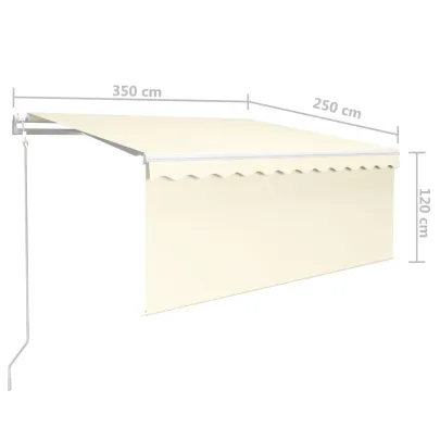 Copertină Automată Retractabilă cu Stor - Crem 3,5x2,5 m