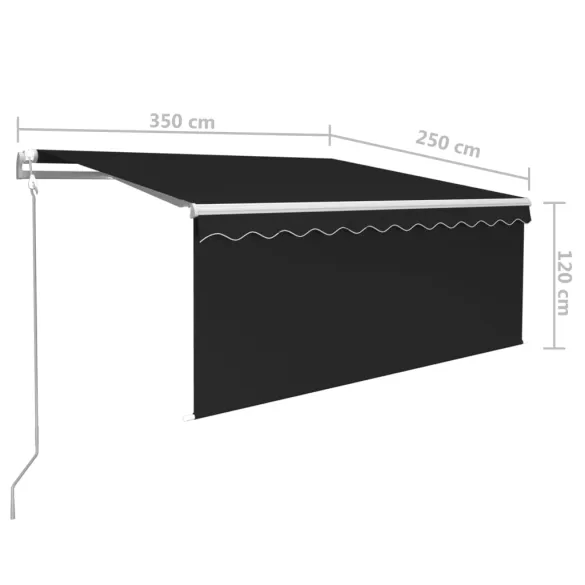 Copertină retractabilă automată cu stor - Antracit 3,5x2,5m