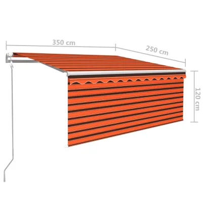Copertină Automată Retractabilă cu Stor 3,5x2,5m