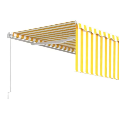 Copertină Retractabilă Manuală cu Stor 4x3m - Galben/Alb