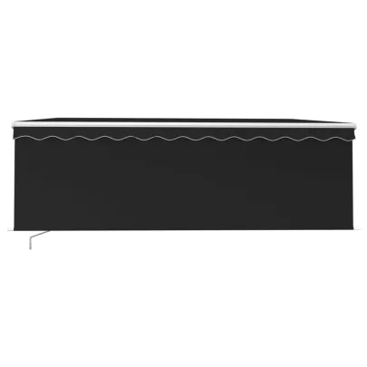 Copertină retractabilă manual cu stor antracit 4x3 m