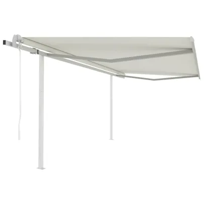 Copertină Automată Retractabilă cu Stâlpi - 4x3 m - Crem