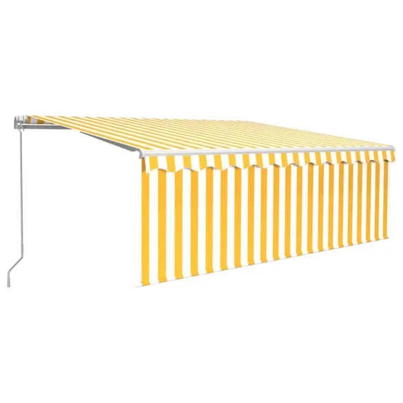 Copertină retractabilă manual cu LED și stor - 4x3 m