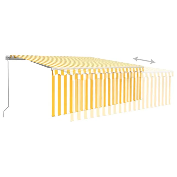 Copertină retractabilă manual cu LED și stor - 4x3 m