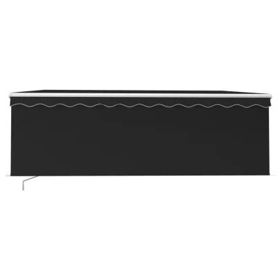 Copertină retractabilă manual cu LED și stor - Antracit