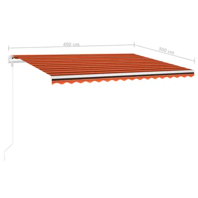 Copertină retractabilă manual cu LED 4x3m - Livrare gratuită