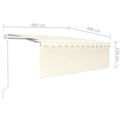 Copertină Retractabilă Automată cu Stor - 4x3 m - Crem