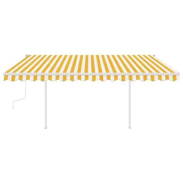 Copertină retractabilă manual cu LED galben-alb 4x3 m