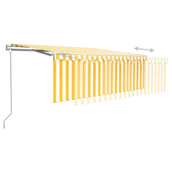 Copertină Retractabilă Automată cu Stor 4x3m - Galben/Alb