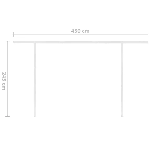 Copertină retractabilă manual cu LED galben-alb 4x3 m