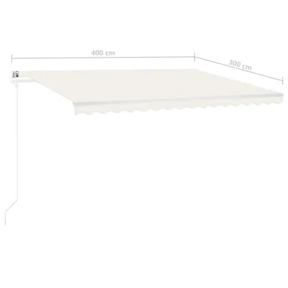 Copertină retractabilă manual cu LED - 4x3 m - Livrare gratuită