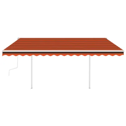 Copertină Retractabilă Manuală Portocaliu/Maro 4x3m